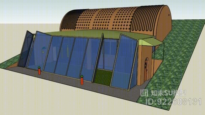 地球飞船/生态舱混合双体式住宅SU模型下载【ID:922608131】