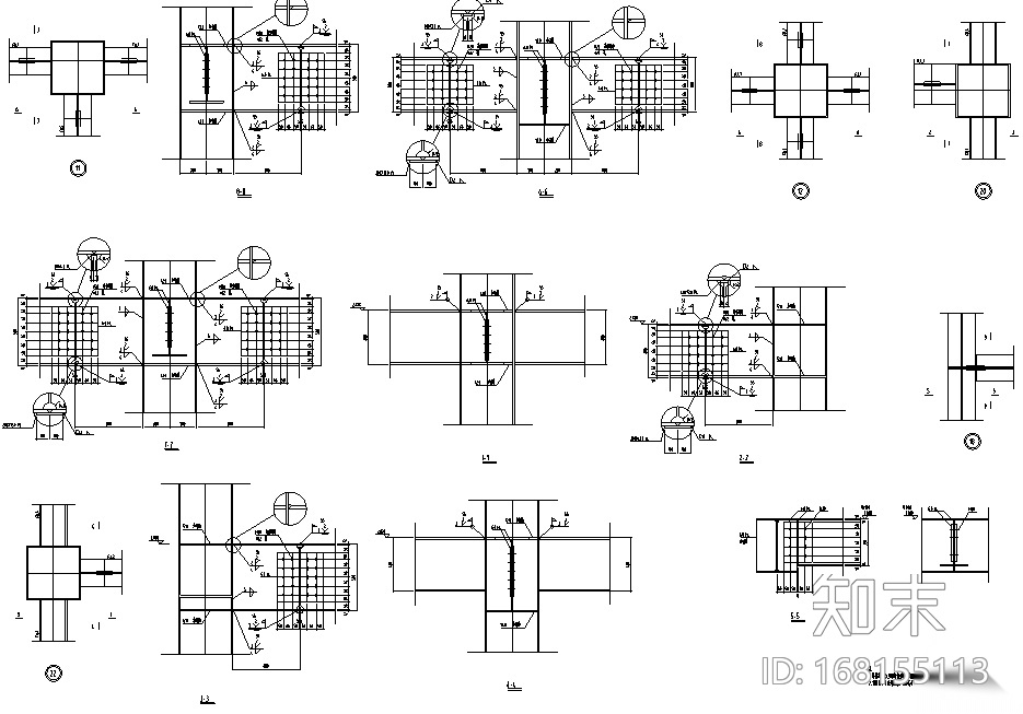 121个钢框架节点构造详图施工图下载【ID:168155113】