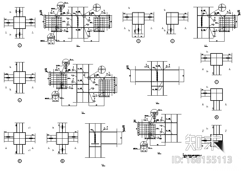 121个钢框架节点构造详图施工图下载【ID:168155113】