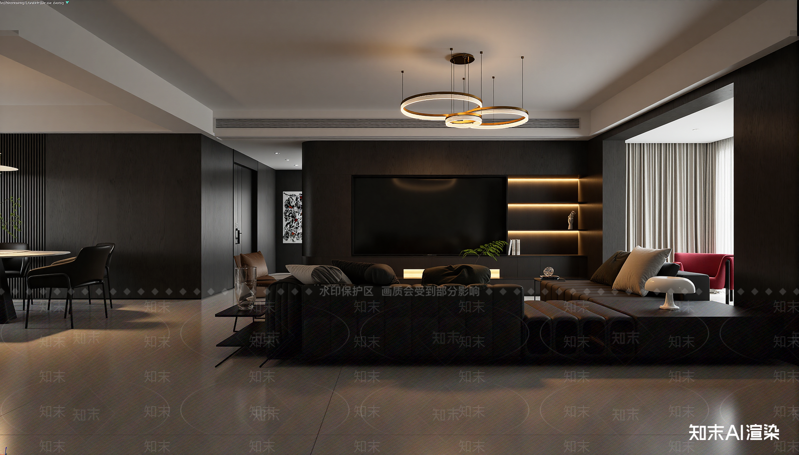 现代客餐厅3D模型下载【ID:1222010659】