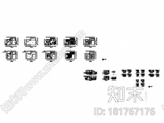 顶层复式中式风格家居装修图cad施工图下载【ID:181767176】