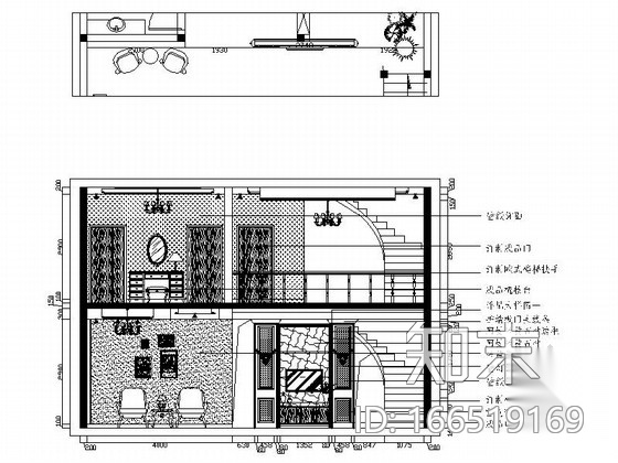 温馨简欧风格复式样板间CAD装修施工图（含效果）cad施工图下载【ID:166519169】