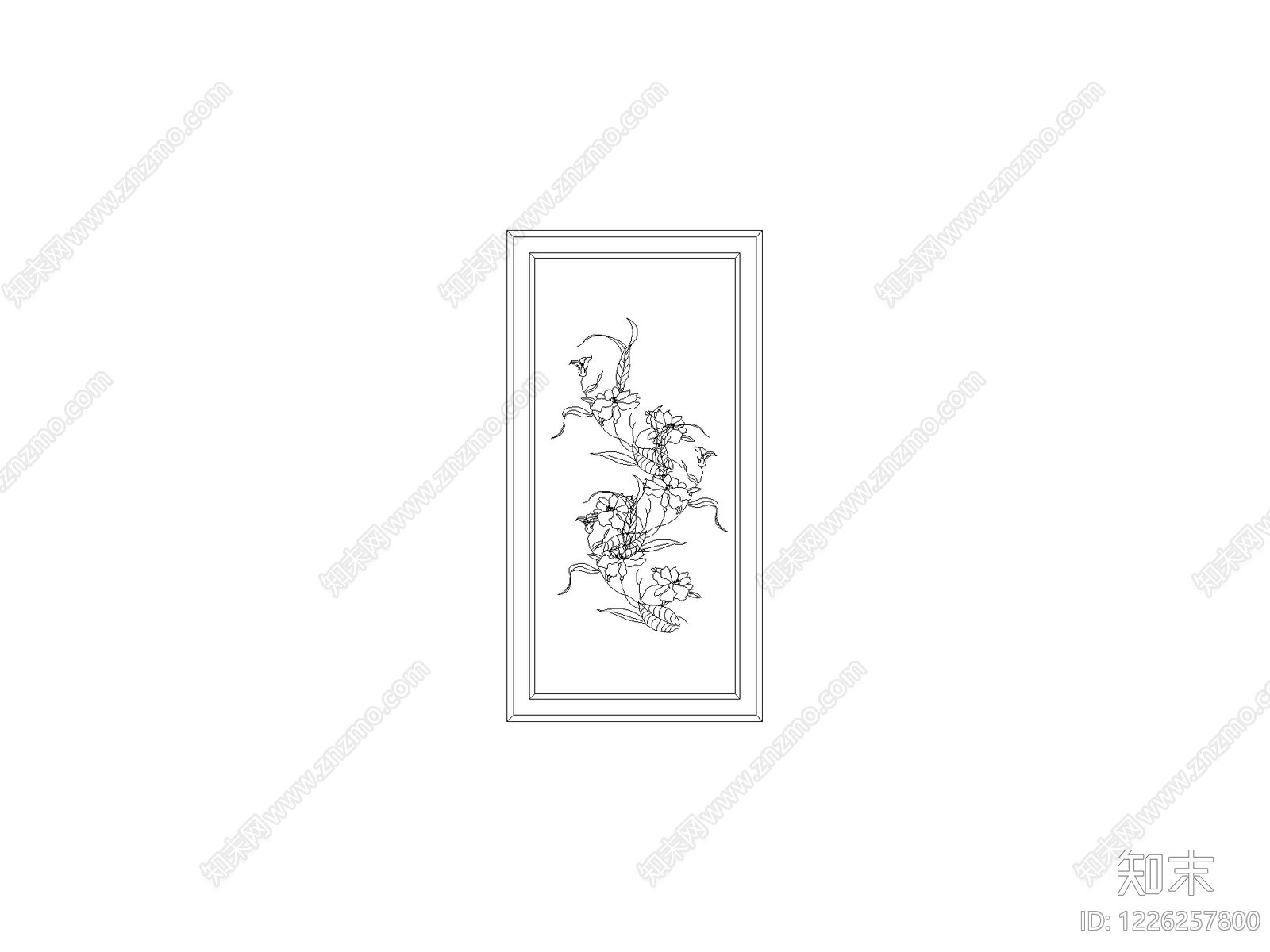 陈设类立面挂画cad施工图下载【ID:1226257800】
