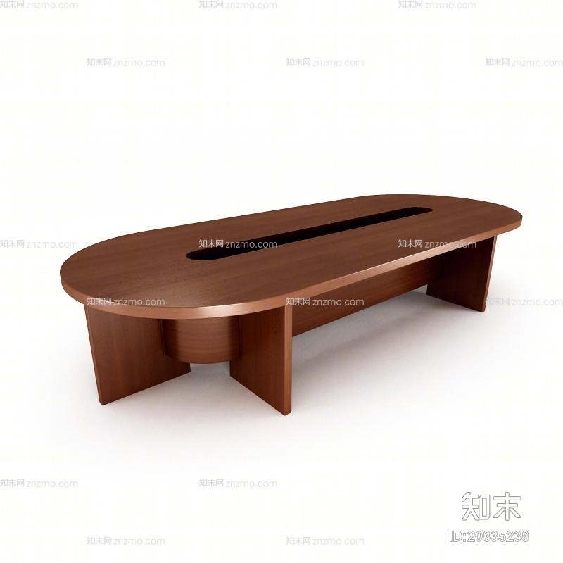 现代红色木艺会议桌3D模型下载【ID:20835238】