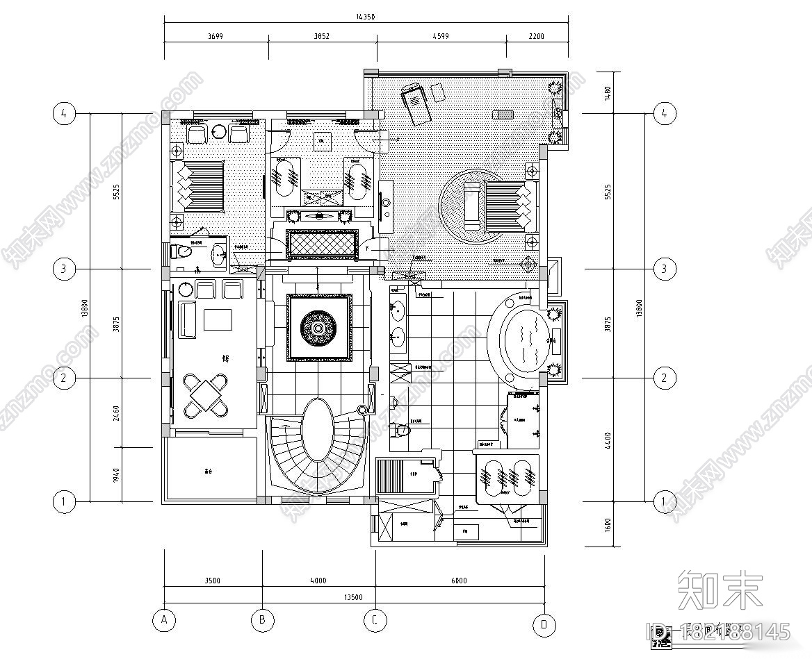 金鸟半岛纯中式风格室内施工图设计（CAD+实景图）施工图下载【ID:182188145】