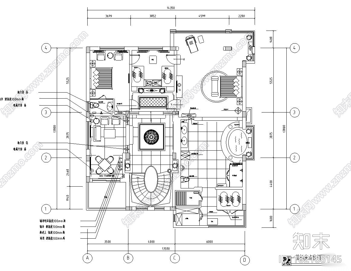 金鸟半岛纯中式风格室内施工图设计（CAD+实景图）施工图下载【ID:182188145】