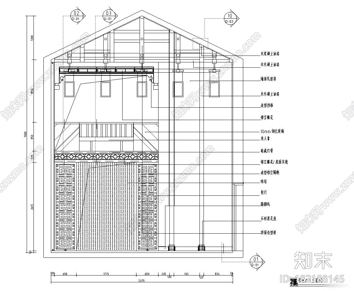 金鸟半岛纯中式风格室内施工图设计（CAD+实景图）施工图下载【ID:182188145】