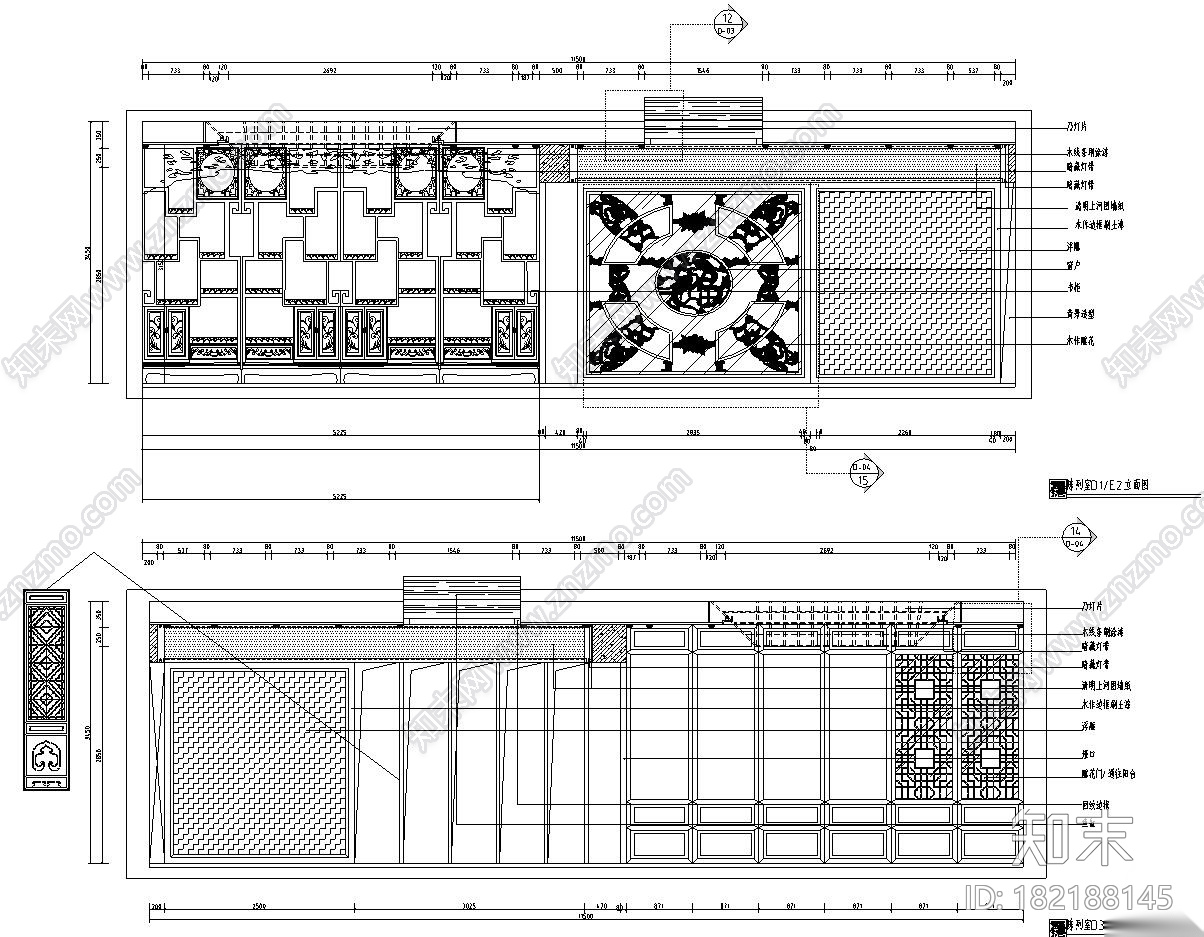 金鸟半岛纯中式风格室内施工图设计（CAD+实景图）施工图下载【ID:182188145】