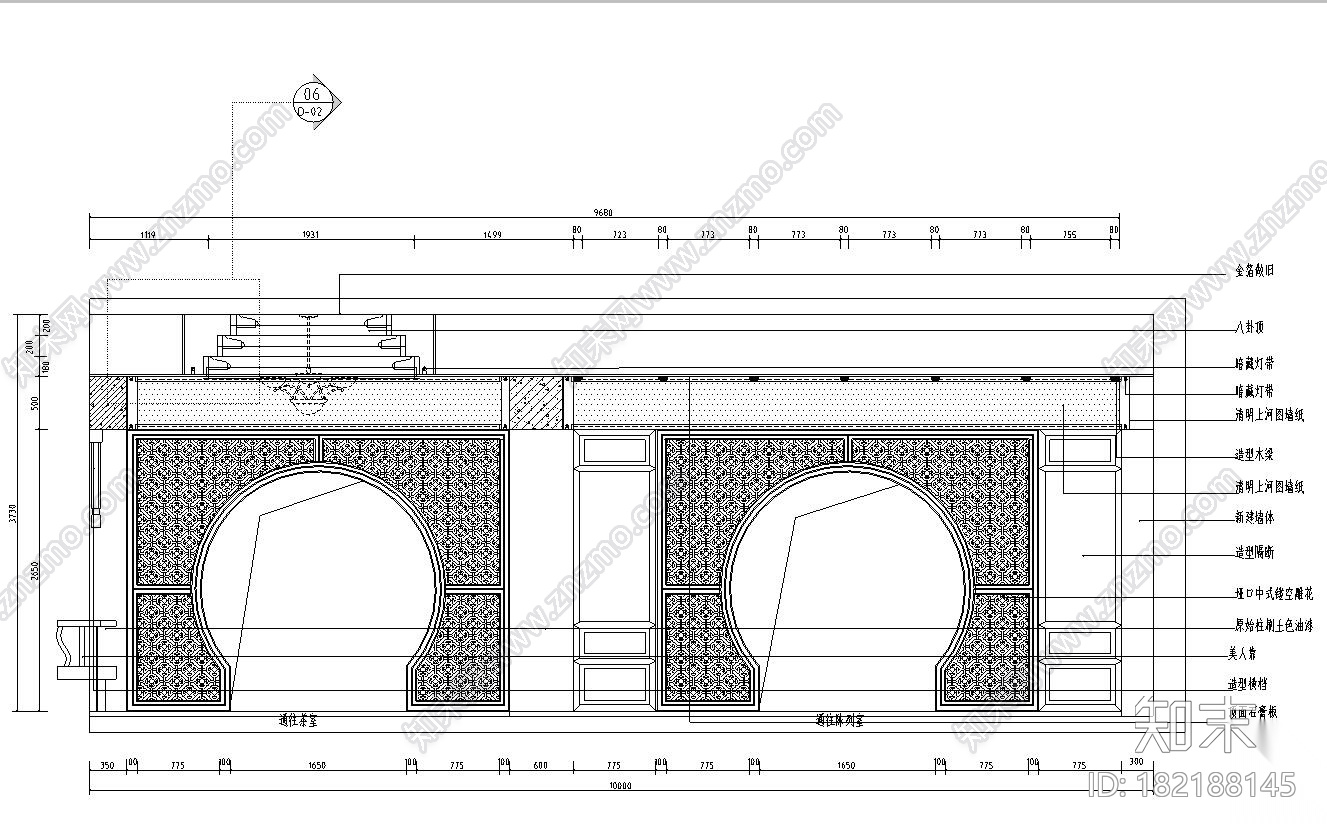 金鸟半岛纯中式风格室内施工图设计（CAD+实景图）施工图下载【ID:182188145】