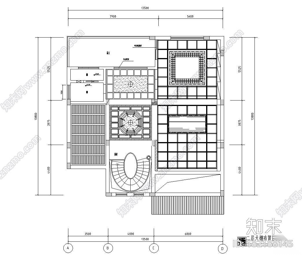 金鸟半岛纯中式风格室内施工图设计（CAD+实景图）施工图下载【ID:182188145】