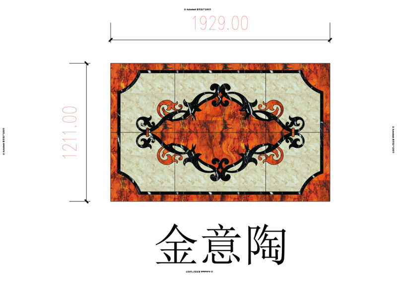 水刀地面瓷砖拼花CAD4cad施工图下载【ID:149664133】