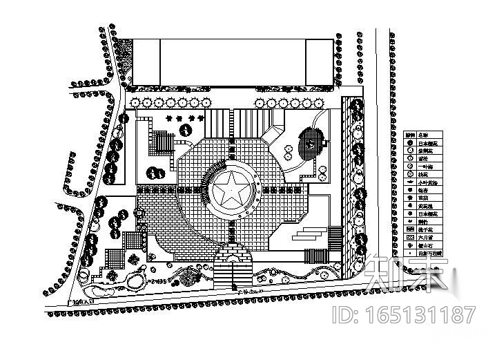 某校园小广场景观设计cad施工图下载【ID:165131187】