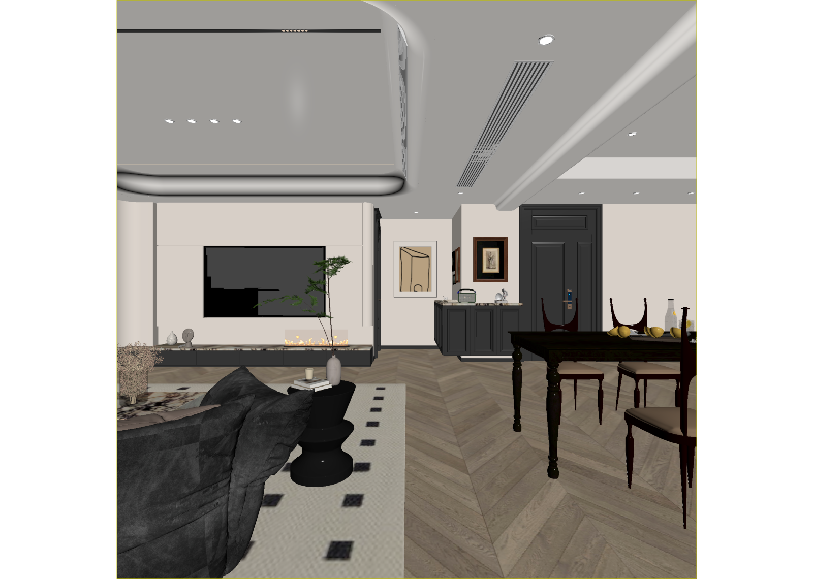 法式客餐厅3D模型下载【ID:1215174273】