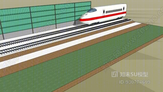 冰上列车在轨道上行驶SU模型下载【ID:930774609】