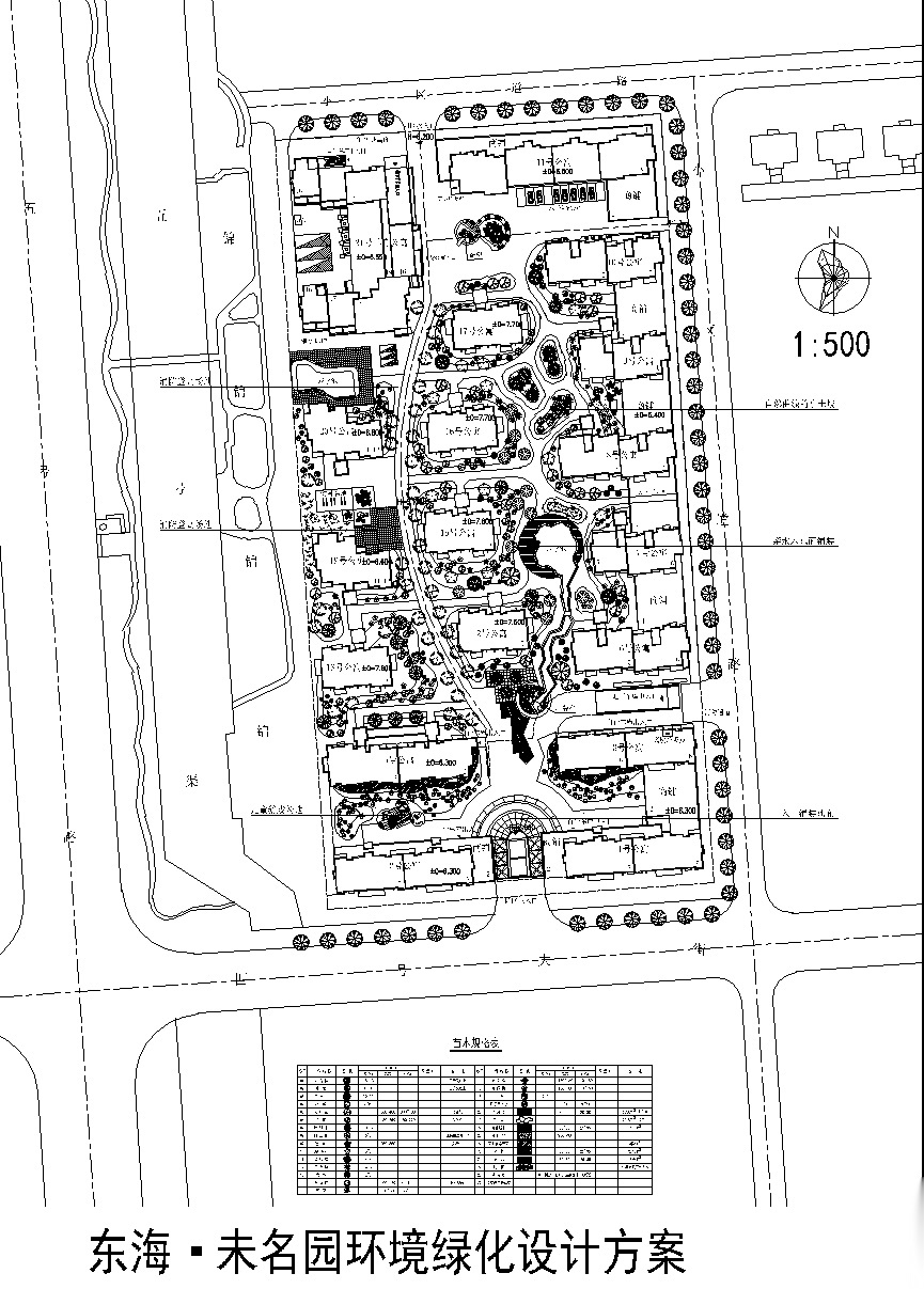 [浙江]杭州东海未名园居住区景观CAD平面图（含配套手绘...施工图下载【ID:161022119】