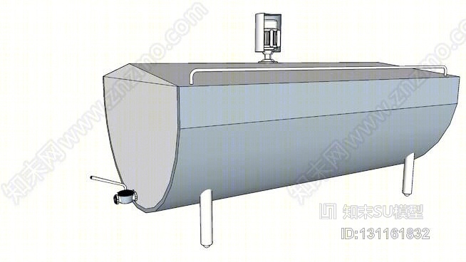 牛奶罐（敞开式）SU模型下载【ID:131161832】