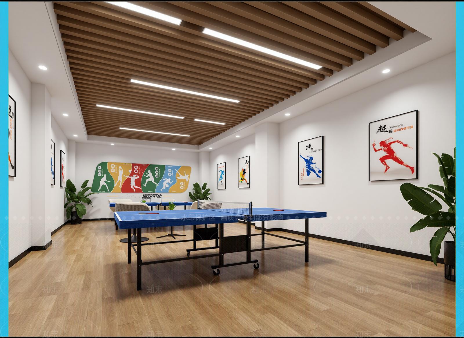 现代乒乓球室3D模型下载【ID:1214993565】