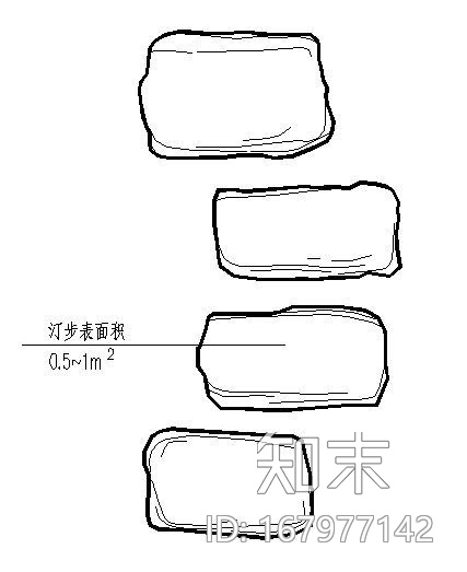 自然石汀步详图cad施工图下载【ID:167977142】