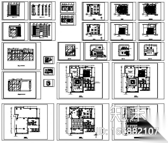 写字间大堂及电梯厅装修工程cad施工图下载【ID:167882107】