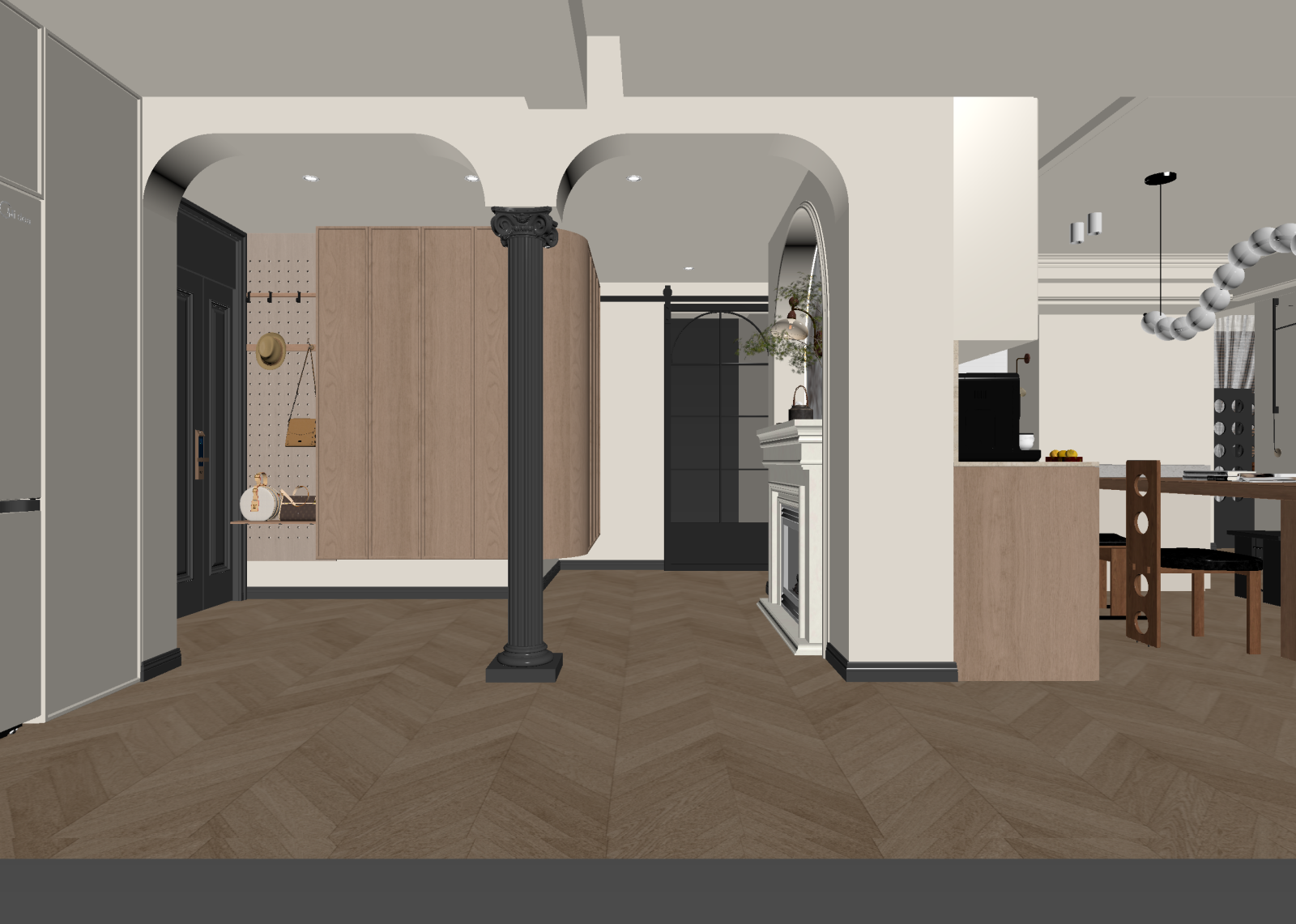 法式玄关3D模型下载【ID:1214853062】