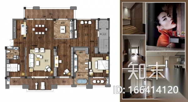 一个250m²户型12个室内设计方案cad施工图下载【ID:166414120】