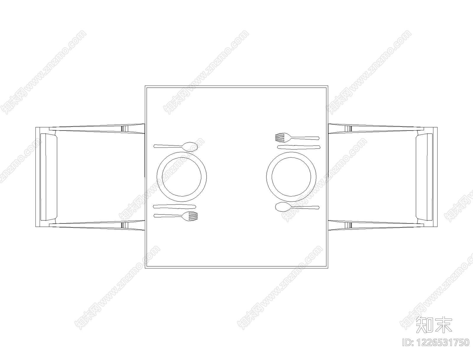 现代桌椅CAD图纸