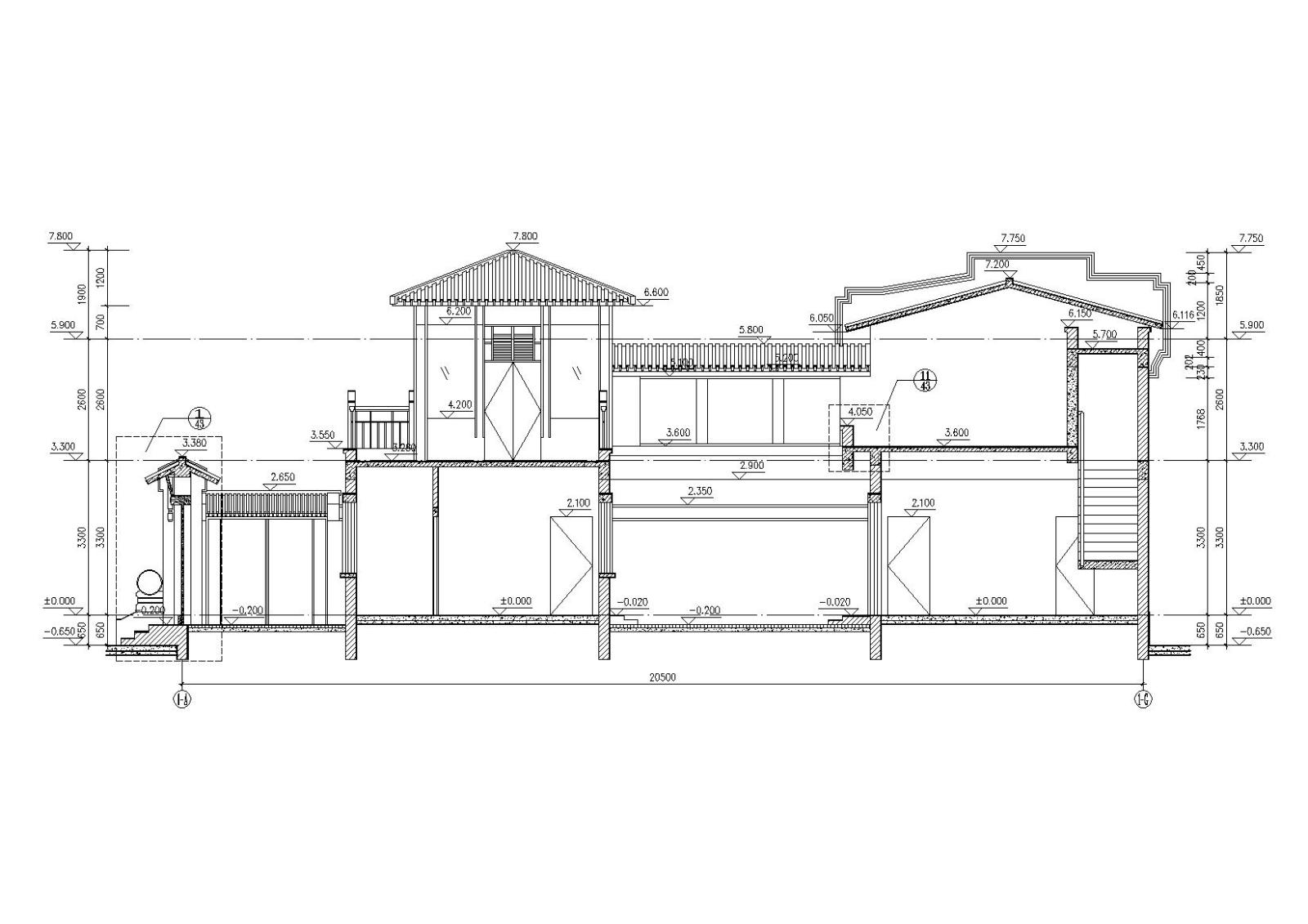 北方坡屋顶小二层三居四合院居住建筑施工图（含效果图）施工图下载【ID:149860103】