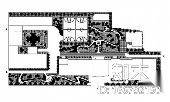 某职业技术师范学院绿化平面图cad施工图下载【ID:166792150】