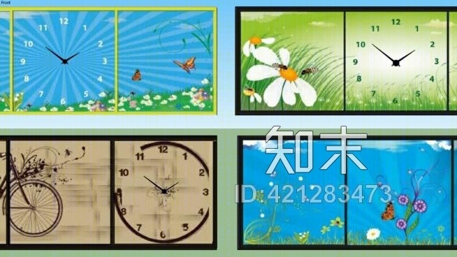 时钟，时钟，装饰画SU模型下载【ID:421283473】