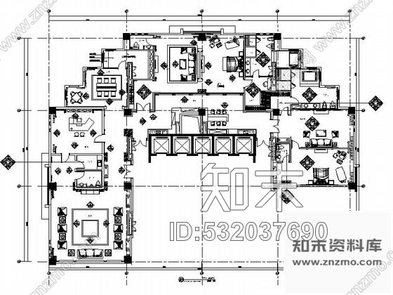 施工图江苏某五星级酒店总统套房室内装修施工图cad施工图下载【ID:532037690】