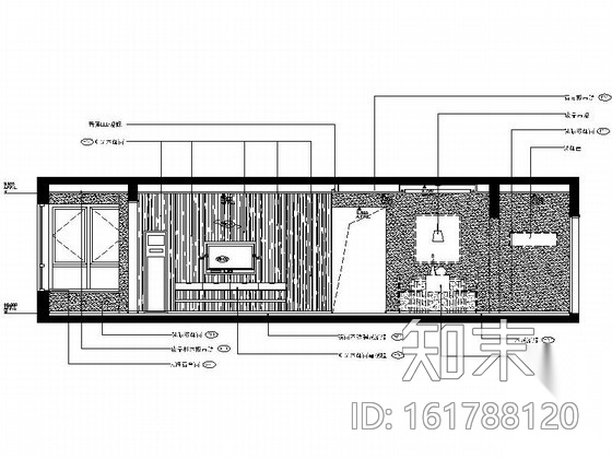 精致简约现代风格三居室样板间CAD装修施工图（含效果）施工图下载【ID:161788120】