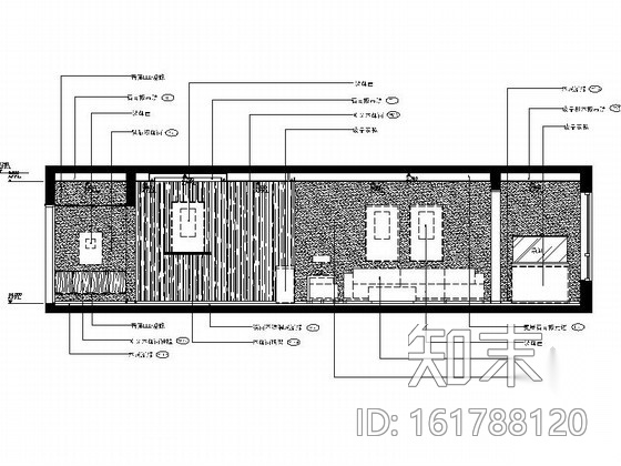 精致简约现代风格三居室样板间CAD装修施工图（含效果）施工图下载【ID:161788120】