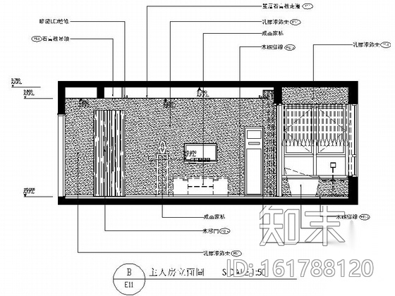 精致简约现代风格三居室样板间CAD装修施工图（含效果）施工图下载【ID:161788120】