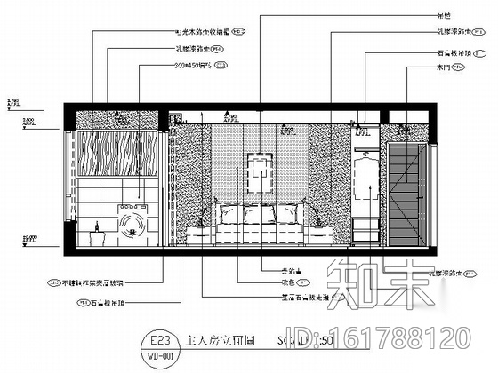 精致简约现代风格三居室样板间CAD装修施工图（含效果）施工图下载【ID:161788120】