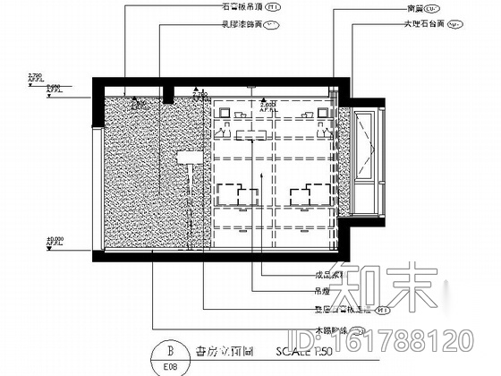 精致简约现代风格三居室样板间CAD装修施工图（含效果）施工图下载【ID:161788120】