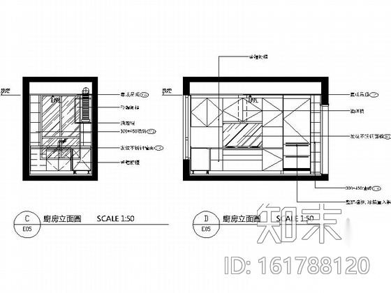 精致简约现代风格三居室样板间CAD装修施工图（含效果）施工图下载【ID:161788120】