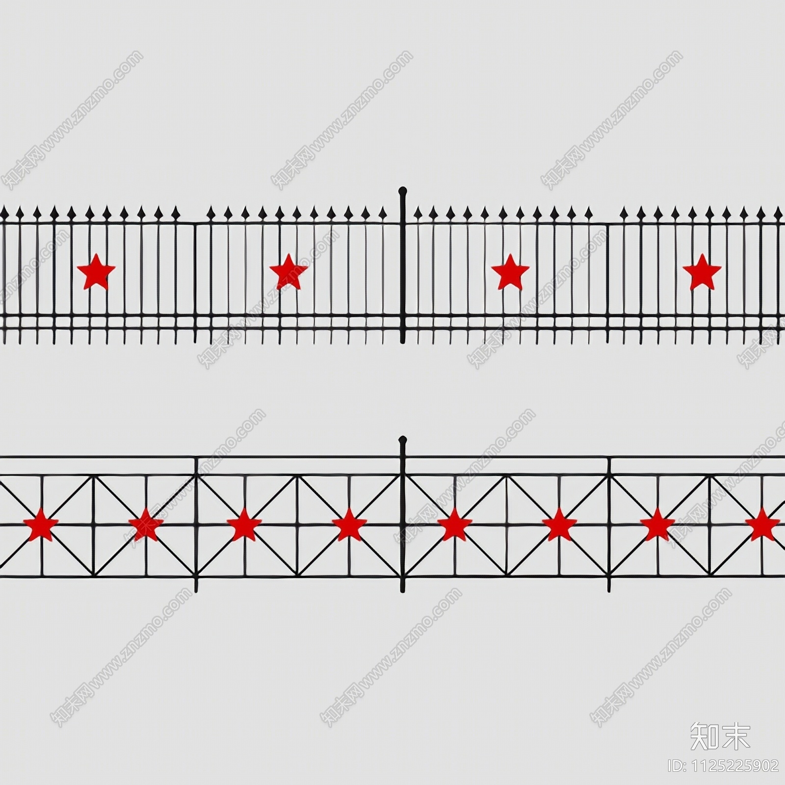 现代五星围栏3D模型下载【ID:1125225902】