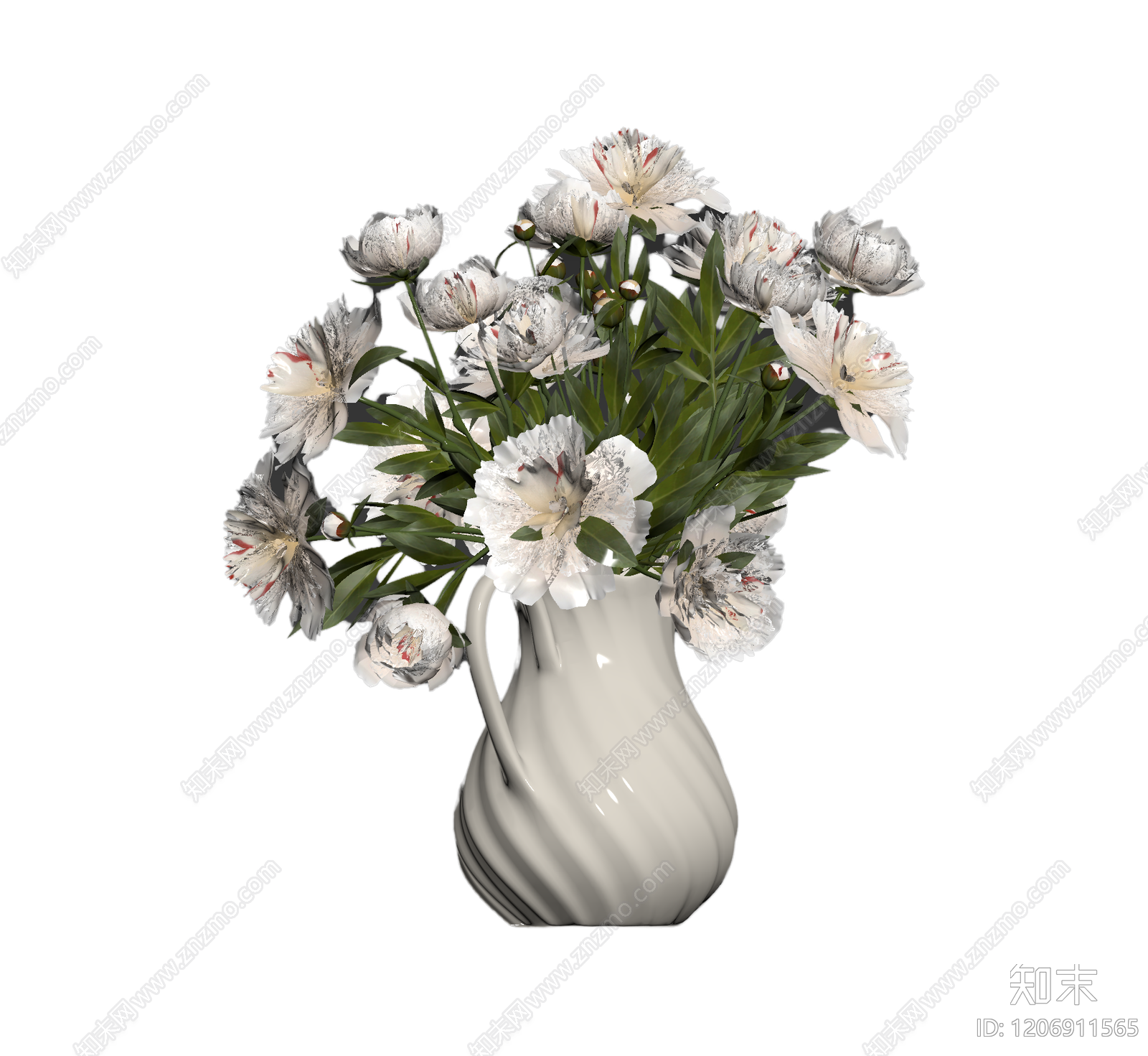 花瓶插花装饰品3D模型下载【ID:1206911565】