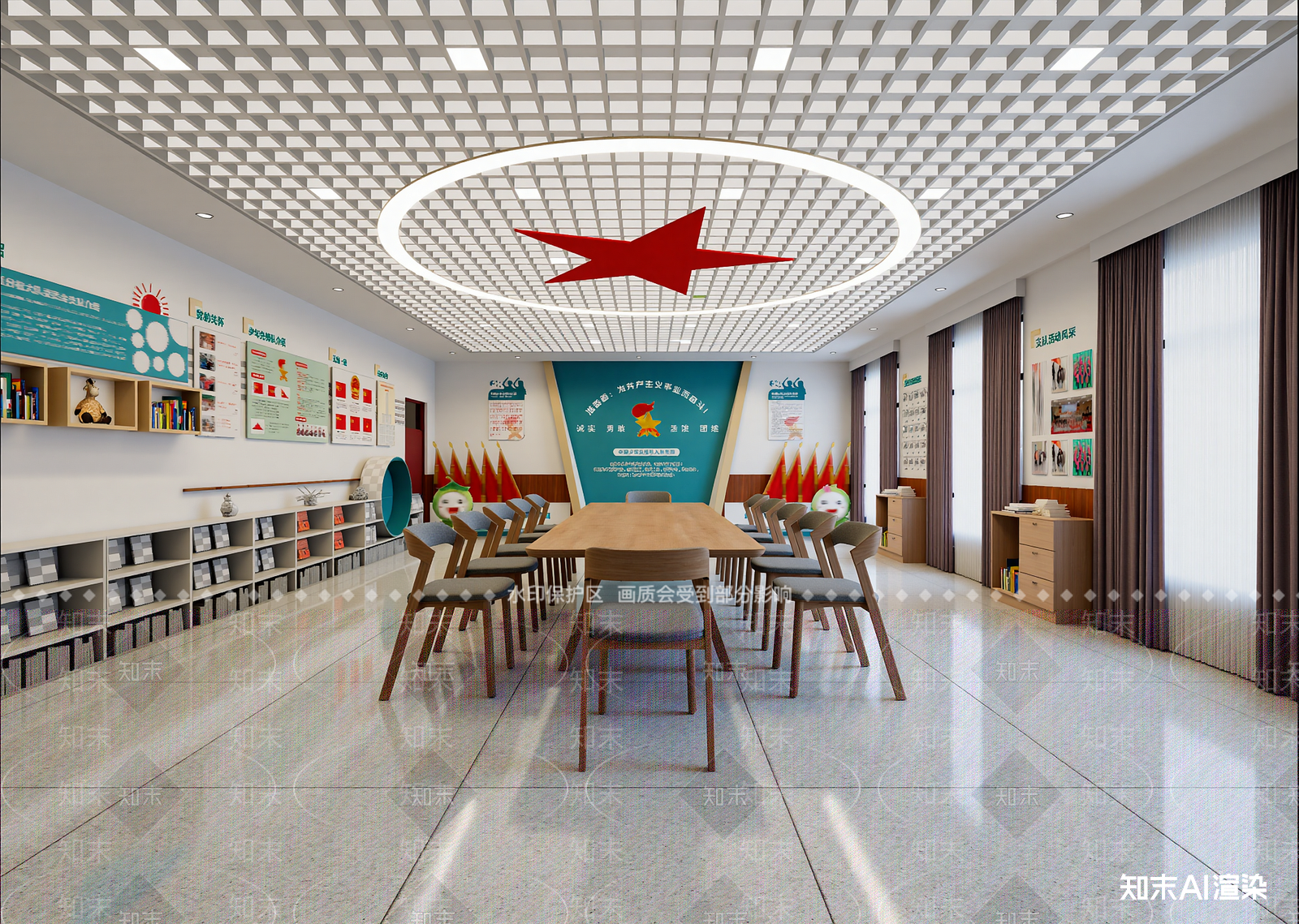 现代党建室3D模型下载【ID:1214730238】
