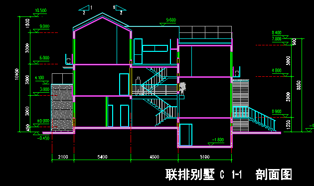 德式联排式小别墅方案设计cad施工图下载【ID:160719161】