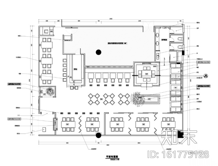 某日本料理餐厅CAD施工图（含效果图）施工图下载【ID:161775128】