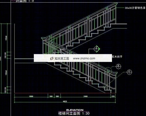 楼梯详图cad施工图下载【ID:36942968】