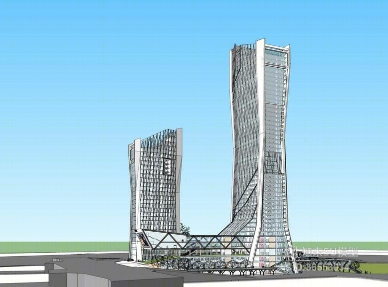 现代风格办公楼SU模型下载【ID:36553034】