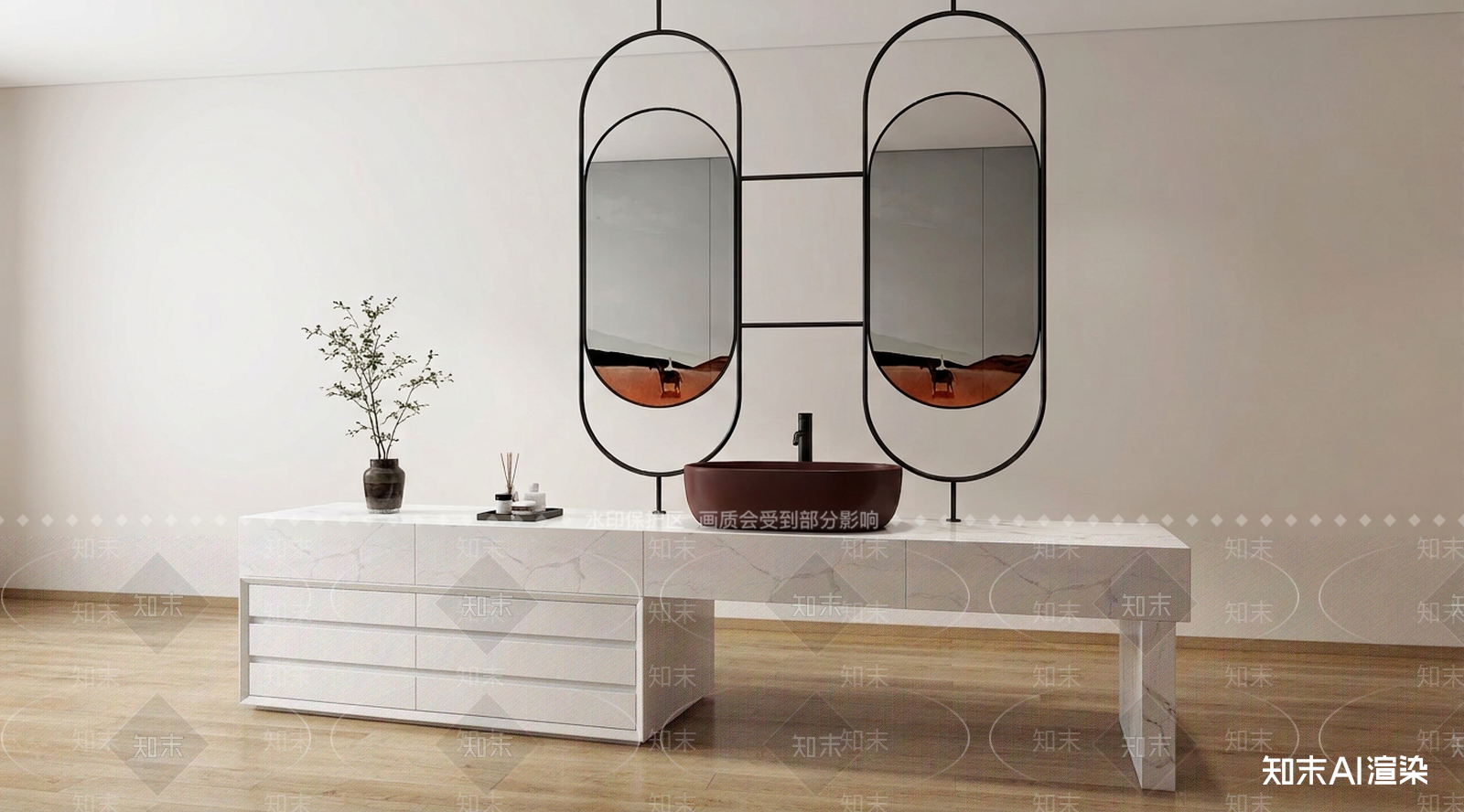 组合式梳妆台浴室柜3D模型下载【ID:1227446236】