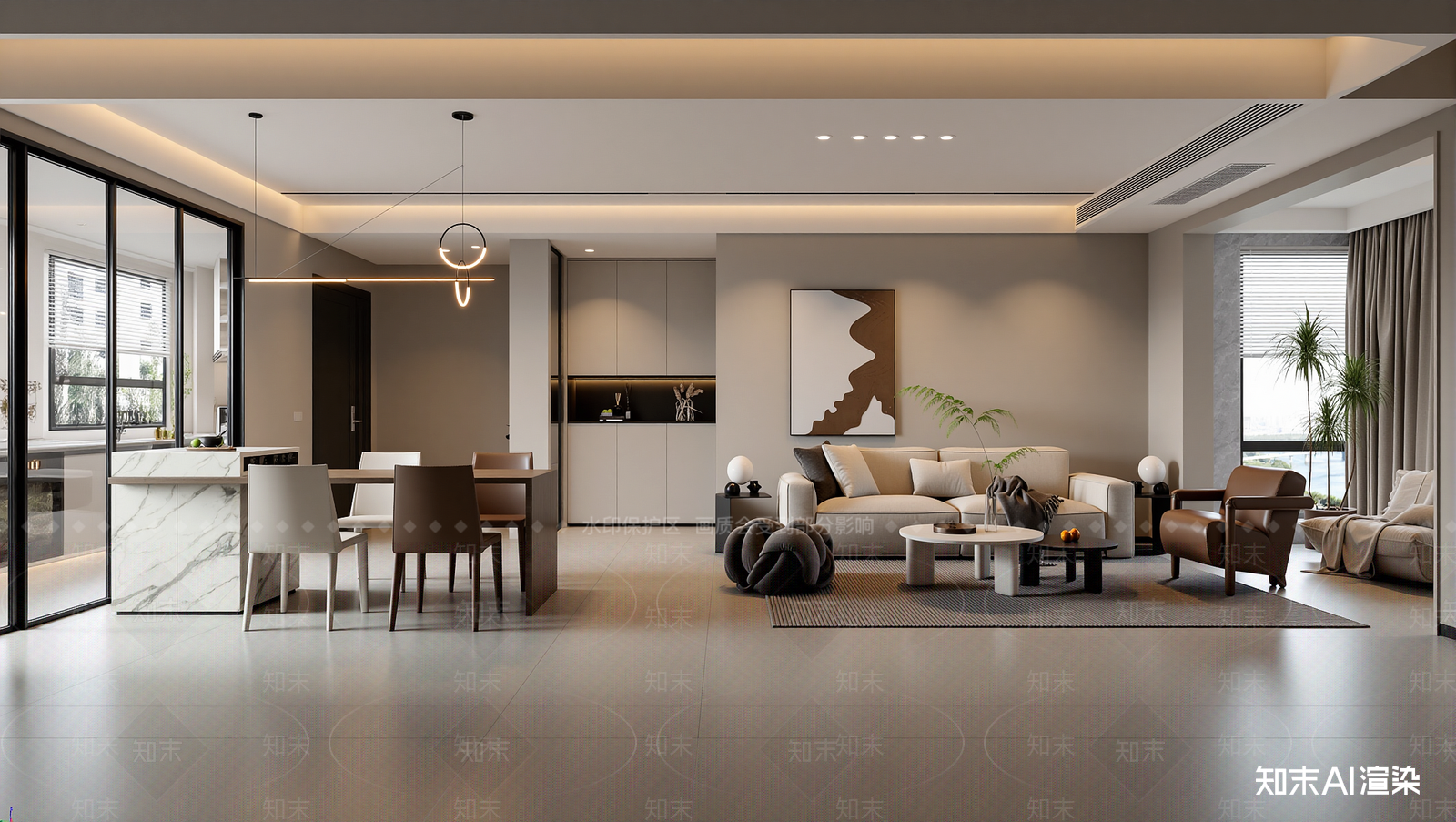 现代客餐厅3D模型下载【ID:1221630140】