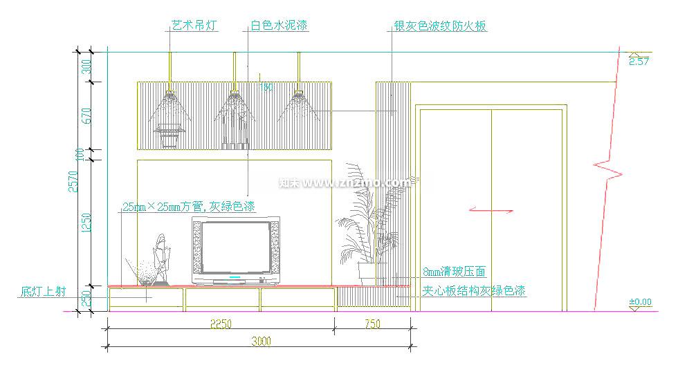 电视cad施工图下载【ID:178289181】