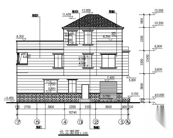 某三层别墅建筑方案图cad施工图下载【ID:151392160】