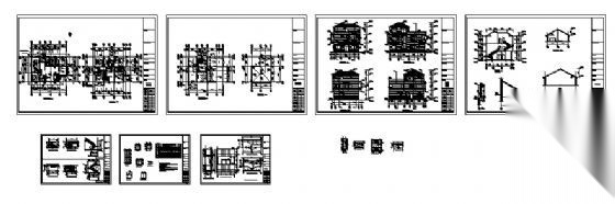 某三层别墅建筑方案图cad施工图下载【ID:151392160】