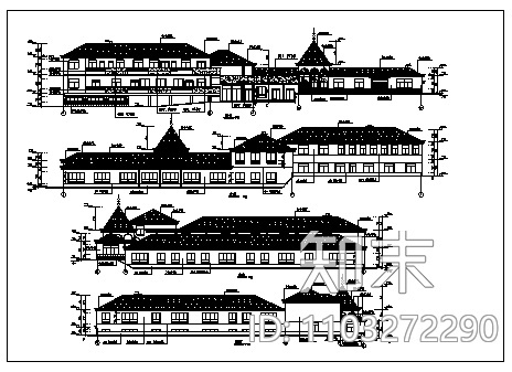 幼儿园设计_某二层美式风格幼儿园教学全套施工cad图纸施工图下载【ID:1103272290】