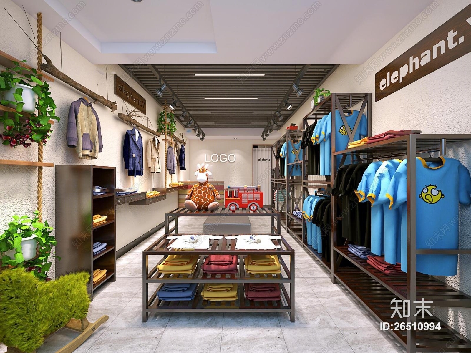 现代儿童服装店3D模型下载【ID:26510994】